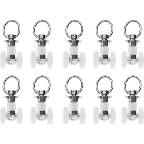 10 Pieces Aluminum Alloy Curtain Track Rod Slides Gliders Wheels