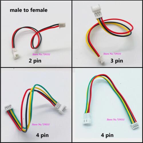 200pcs 1.25mm PicoBlade2 3 4 Pin Male to Female Housing Connector 1.25mm Extension wire JST 1.25mm