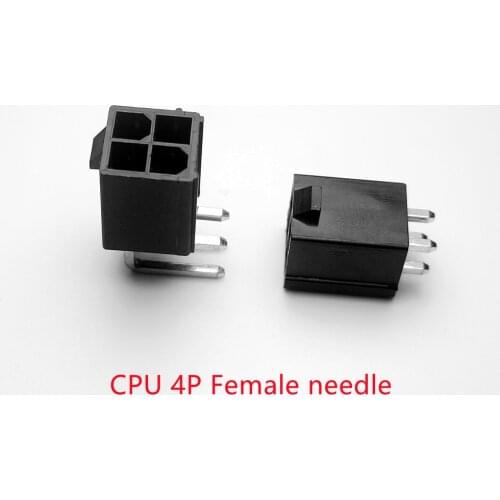 5559 4.2mm black 2*2P 4PIN female needle socket Straight or Curved needle for PC computer ATX CPU Power connector