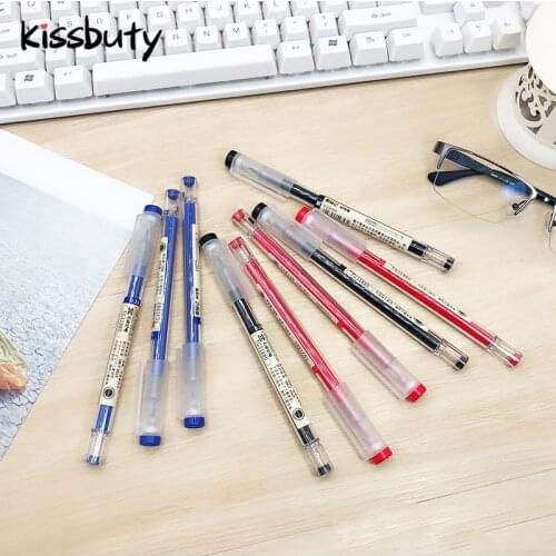8 Pcs/Set 0.35mm Gel Pens Signing Pen Japan Ink Black/Blue Japanese Pens School Office Student Exam Writing Stationery Supply