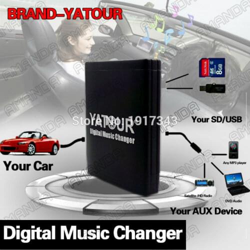 Yatour Car Adapter AUX MP3 SD USB Music CD Changer 8PIN Connector FOR Volkswagen VW Cabrio Jetta Bora Passat Sharan T5 Radios