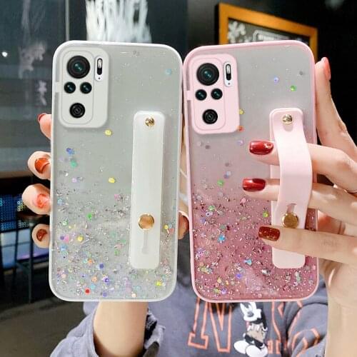 Candy Gradient Glitter Star Powder Phone Case For Xiaomi 11 Redmi 10X 9 8 8A 9A 9C 9T 5Plus Note 4 4X Note 5 Pro Soft Back Cover