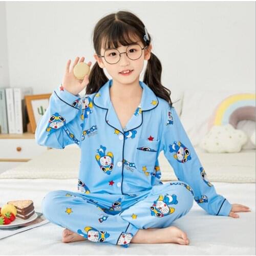 Kids Nightwear 2-12Y Boys Girls Sleepwear Spring Cotton Pajamas Sets Children Homewear for Boy Pyjamas Teenage Pijamas Clothes
