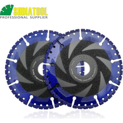 DIATOOL 2pcs 125mm Vacuum Brazed Diamond Blade For All Purpose 5" Demolition Blade For Stone Iron Steel