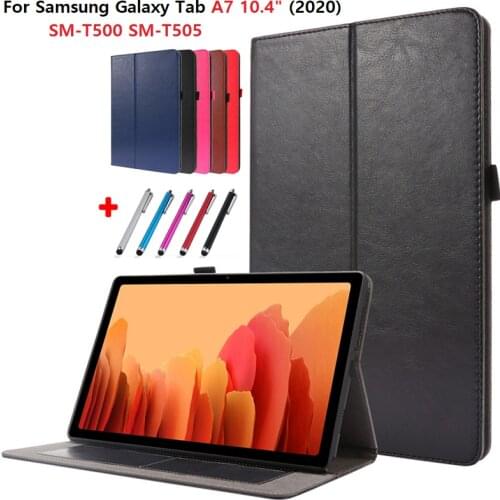 For Samsung Galaxy Tab A7 10.4 inch 2020 SM-T500 T505 Vintage Book Flip Cover For Coque Samsung Tab A7 2020 Cover Case +Pen