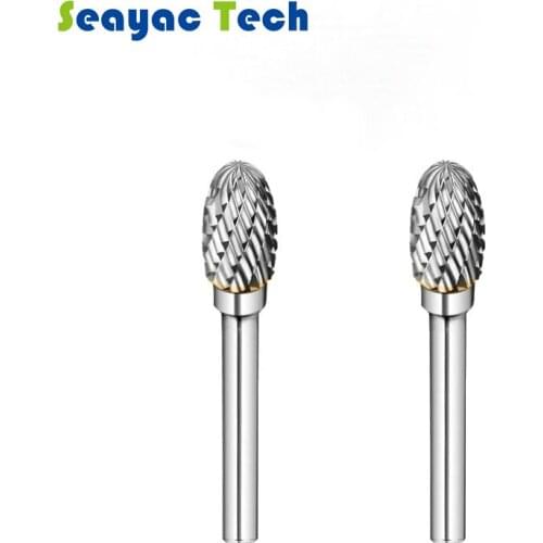 E-shaped Metal Wood working Wood Carving Tool double Slot Grinding Head Oval Type Carbide Tungsten Steel Rotating Rake