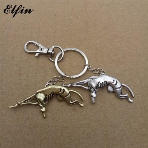 Elfin Trendy Greyhound Key Chains Fashion Animal Pet Memorial Jewellery Whippet Key Rings
