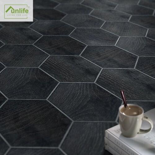 Funlife® Dark Wood Backsplash Self-Adhesive Decorative Floor Sticker Anti-Slip Waterproof DIY Decor Tile Stickers Bathroom