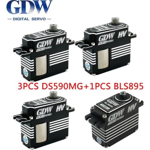 GDW 3pcs DS590MG +1pcs BLS895 HV Medium Digital Metal Servo Helicopter Parts For 500 52505 Helicopters