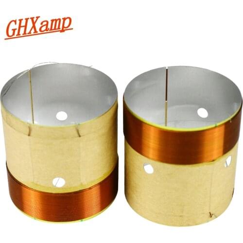 Ghxamp 37.5mm Bass Voice Coil 8ohm Woofer Voice Coil Pure Copper Wire Two-layer White Aluminum Speaker Repair Parts 2PCS