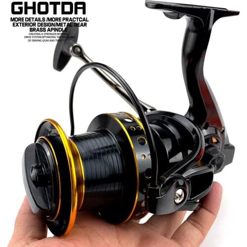 Fishing Reel Metal Spool Rocker Fishing Wheel 12+1BB 9000-12000 Series Spinning Reel Boat Rock Bait Carp Fishing