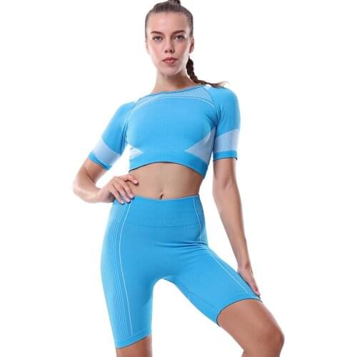 Yoga Sets Women Gym Sports Set Elastic Sports Hight Waist Leggings Sportswear Workout Sets Women Yoga Sets Women Gym Sports Set