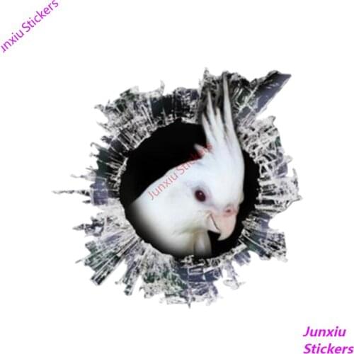 Creative Car Sticke 3D Albino Cockatiel Car Window Decal Accessories Waterproof High Quality Vinyl Cover Scratches PVC 13cmX12cm