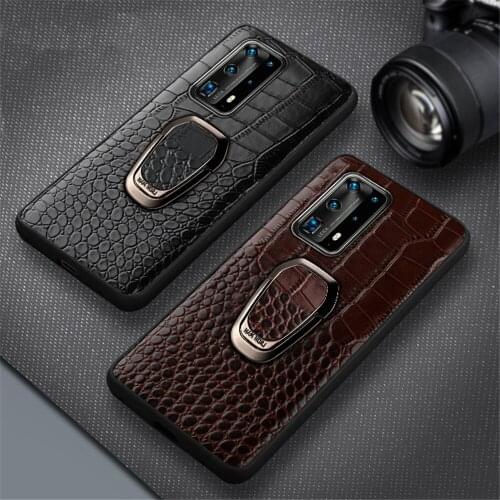 Kickstand Magnetic Case For Huawei P30 Pro P20 P40 Pro Pus Case Genuine Leather Full Cover Cowhide Coque For Huawei P40 Pro Case