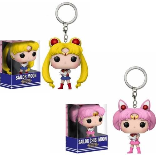 Cute Sailor Chibi Moon pocket Keychain action Figure Collection Toys for children with box