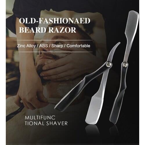 Men Shaving Razor Barber Tools Zinc Alloy Folding Manual Shaving Knife Facial Beard Repairing Knife Hair Remover Shaving Razor