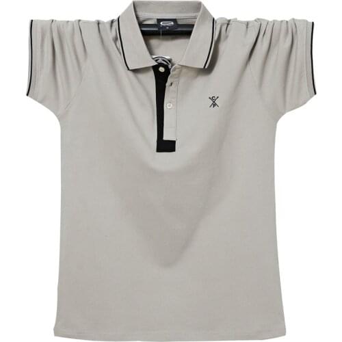2021 Summer New Fat Men Polo Shirt Mens Smart Casual High Quality Short Sleeve Polo Shirt 95% Cotton Breathable Polo Shirts