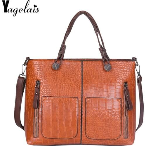 2019 new Fashion Casual Tote Bag Shoulder Bags Luxury PU Leather Women Bags Stone Pattern Big Totes Ladies Hand bag Woman