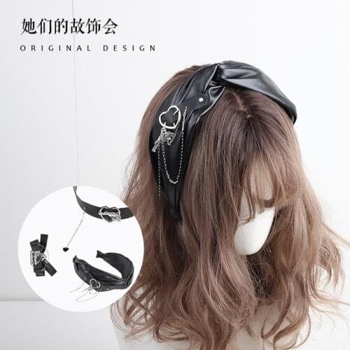 Original Handmade Lolita Headdress Cool Sweet Punk Bow Black with Love Sweet Barrettes JK Japanese Hair Accessories