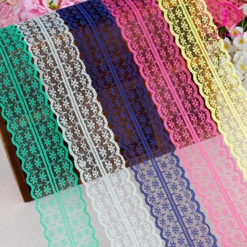 High Quality (1 Meters) Lace Ribbon Tape Width 45MM Trim Fabric DIY Embroidered for Sewing Decoration Pretty Lace Fabric Ribbon