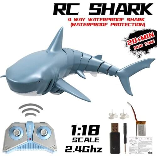 Remote Control Shark Simulation Waterproof Boat Swimming Bathroom Radio RC Electric Animal Model Toys for children