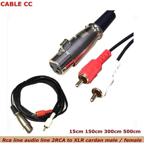 Rca line audio line 2RCA to XLR cardan male / female double lotus turn card audio line microphone amplifier line