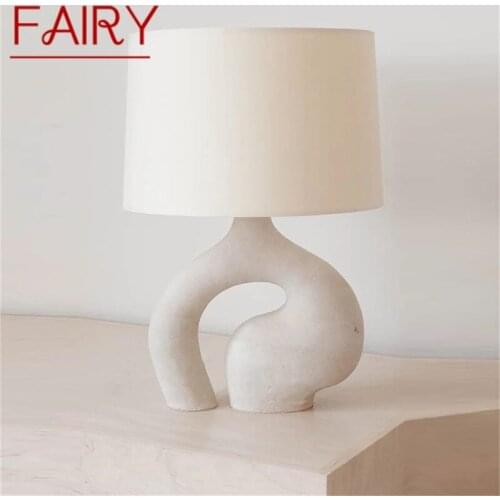 FAIRY White Creative Table Desk Lamp Contemporary Resin LED Light for Home Living Bed Room Decoration