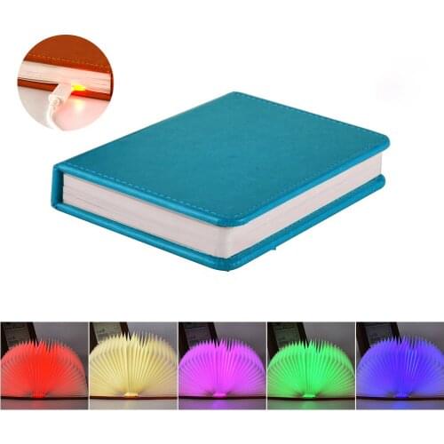 Book Lamp Folding Portable Desk Light Novelty LED Paper Lantern with USB Rechargeable Wooden LED Magnetic 3 color Dimmable