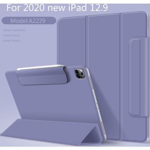 For iPad Pro 2020 12.9 inch case Smart cover Tri-fold magnet Back protector Buckle clip For iPad Pro12.9 4th Generation A2229