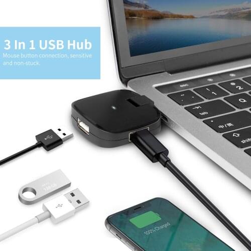 USB Type-C Hub 3-Port USB 2.0 Data Hub Splitter Adapter For MacBook/Pro/Air And Type C Windows Laptops Hub For Huawei