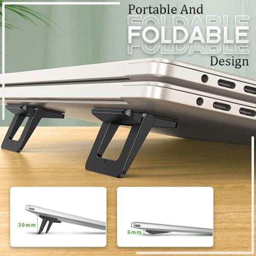 Vertical Adjustable Laptop Stand Self-Adhesive Portable Notebook Mount Support Base Holder for MacBook Pro Air Accessories