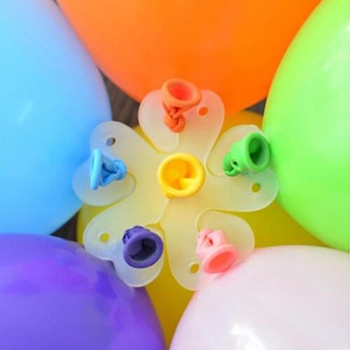 10Pcs Flower Shape Balloon Clip Tie Holder Birthday Wedding Party Decoration