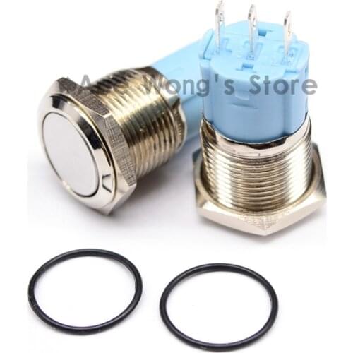 1pcs 16mm Metal Push Button Switch Momentary Car Dash Self Latching Waterproof