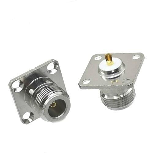 10pcs Connector N Female Jack 4-holes Flange Solder Cup Deck Mount Straight