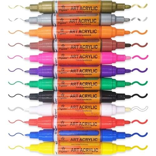12PCS/set Colorful Acrylic Graffiti Marker Pens Children Hand Painted Pen DIY Stationery Accessories