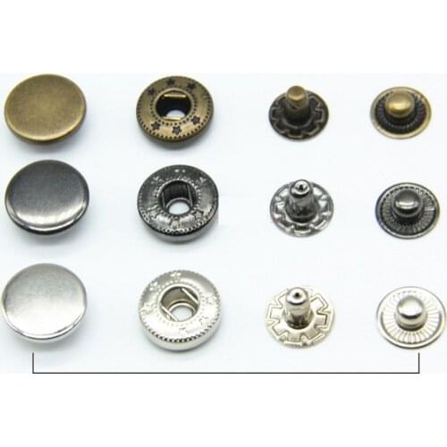 4in one Snap Buttons 10/12/15mm Fasteners Press Stud metal copper for handmade Gift Box Scrapbook Craft DIY Sewing Accessorie Wh