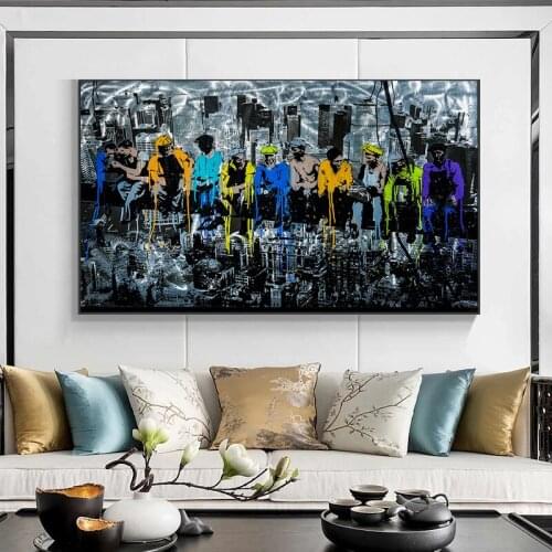 Abstract Character Pop Art Street Wall Graffiti Art Canvas Painting Poster and Print Figure Pictures for Living Kids Room