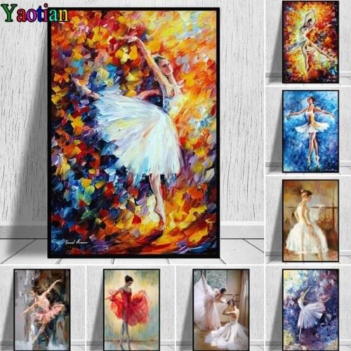 Diy Diamond Painting Abstract ballet dancing girl 3D diamond rhinestone full square drill full round diamond embroidery pattern