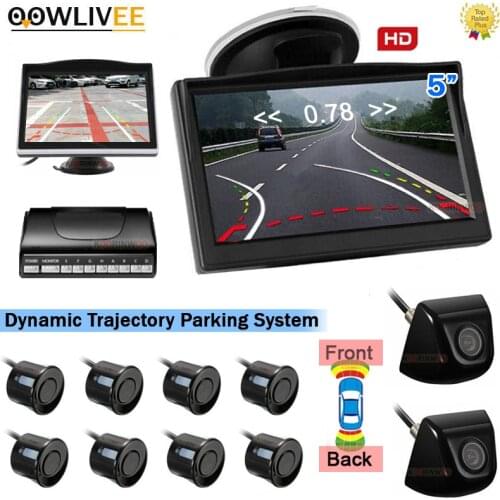 OOWLIVEE car intelligent system Parktronic 8 Sensors Reversing Radar For Car Sensors with camera Dash Monitor 22mm Car Detector