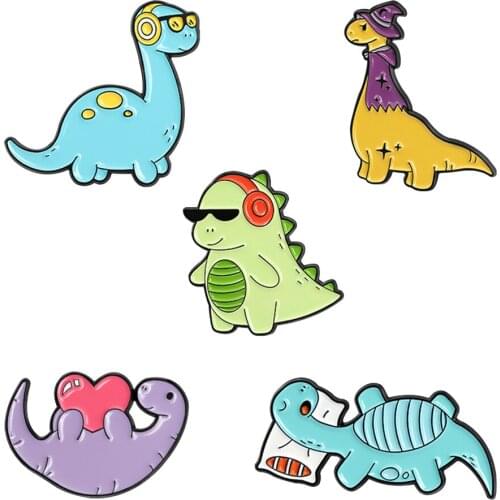 Dinosaur Brooch Cute Enamel Pin Fashion Cartoon Animal Lapel Backpack Badge