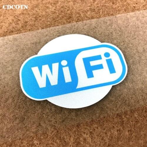 CDCOTN 60x45mm PVC Blue Color WiFi Sticker Sign Indoor Tip Car Window Rear Windsheld Decals Car Motorcycle Styling Funny Sticker