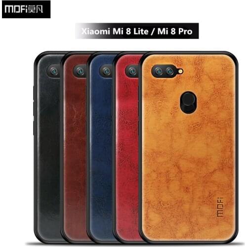 MOFi PU Leather + TPU + PC Case for Xiaomi Mi 8 Pro Cover Phone Cases Full Protection Back Cover for Xiaomi Mi 8 Mi8 Lite Case