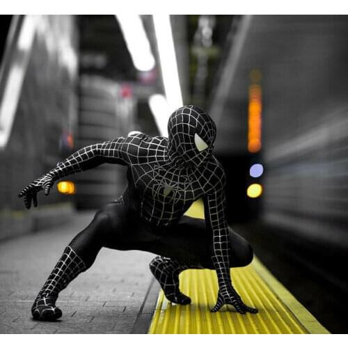 Raimi Symbiote black Costume Cosplay Carnival Superhero Halloween Costume Jumpsuit Party Spandex For Adult/Kids