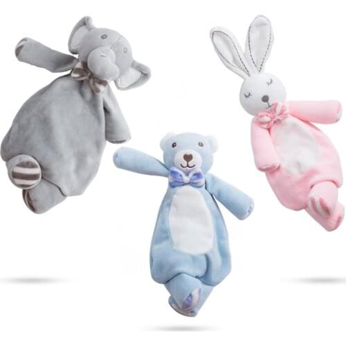 Animal Baby Plush Toys Cartoon Bunny Soothe Appease Towel Newborn Sleeping Toy Soft Stuffed Bear Appease Doll Comforting Blankie