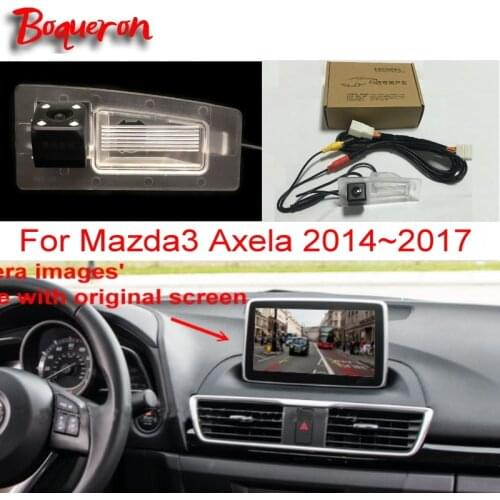 For Mazda 3 Mazda3 Axela BM Sedan 2014~2017 / RCA & Original Screen Compatible Car Rear View Reverse Camera Sets