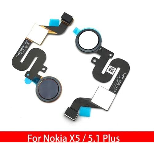 20pcs/lot Home Button FingerPrint Touch ID Sensor Flex Cable Ribbon Replacement Parts For Nokia 5.1 Plus / X5 TA-1109 5.86
