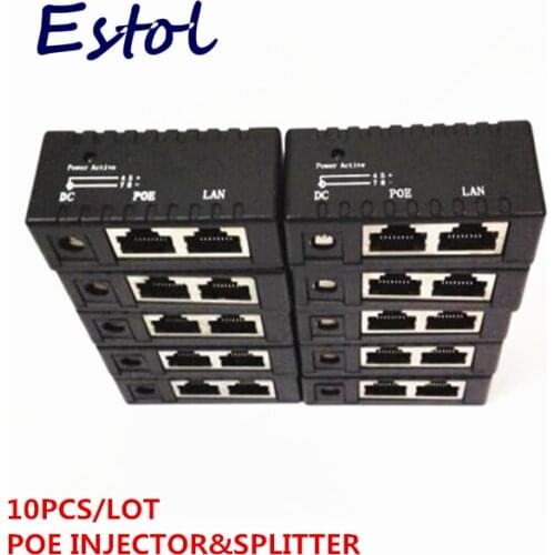 Hot whole sale bulk sale black 10 pcs/lot POE Injector Power over Ethernet Adapter For IP Camera,IP Phone,CCTV AP