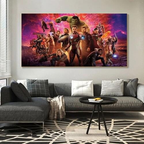 Marvel Movie Avengers Super Hero Canvas Painting Avengers Comics Posters Prints Wall Art Pictures Room Home Decoration
