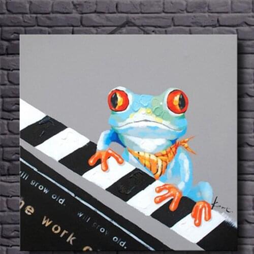Frog Oil Painting Artwork Hand Painted Acrylic Canvas Animal Oil Paintings Unframe Canvas Paintings Wall Picture For Living Room