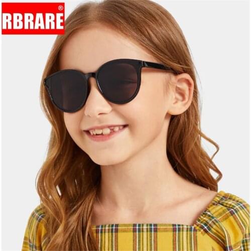 RBRARE Round Sunglasses Girls Boys Colorful Mirror Vintage Children Glasses Concave Shape Personality Anti-UV Street Beat Kid